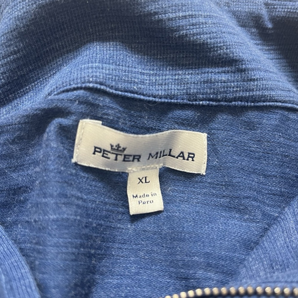 Peter Millar Crown Comfort Sweater Mens XL Blue Golf 1/4 Zip Pullover Preppy - Picture 9 of 12